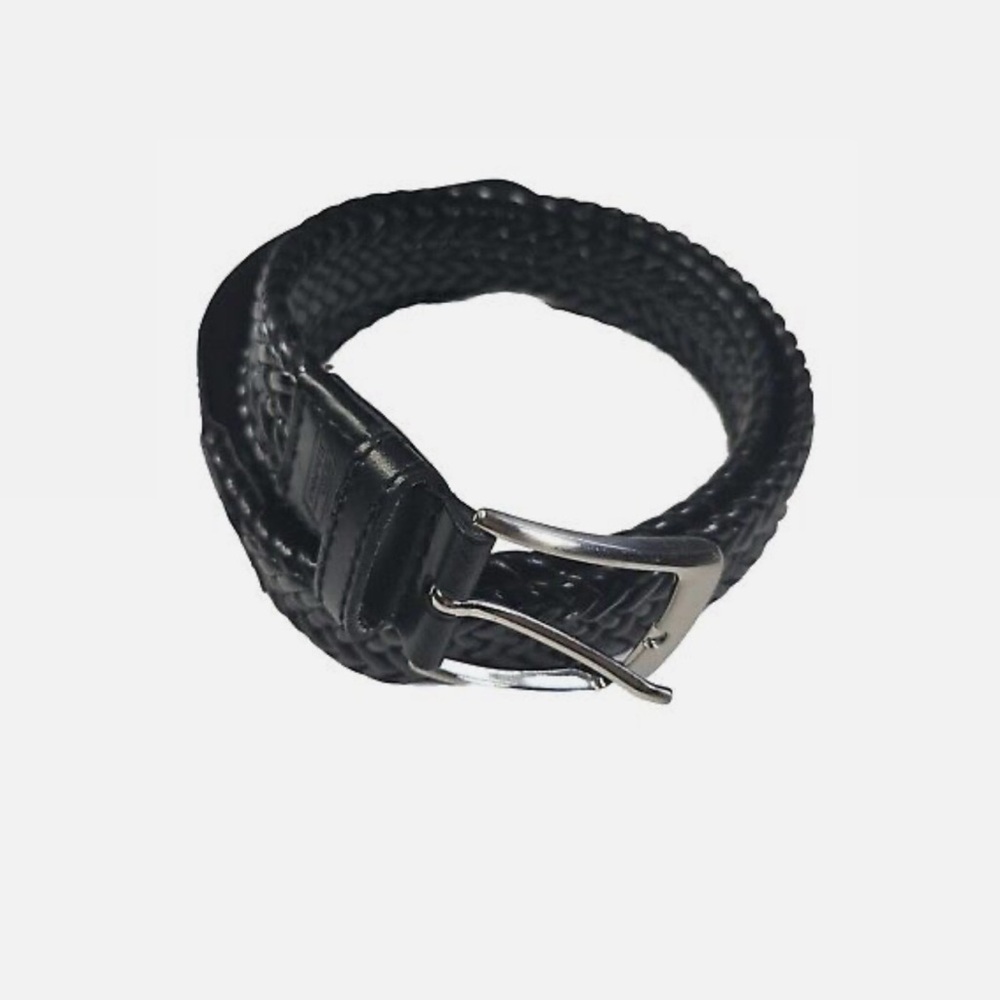 38” black Dickies leather braided belt